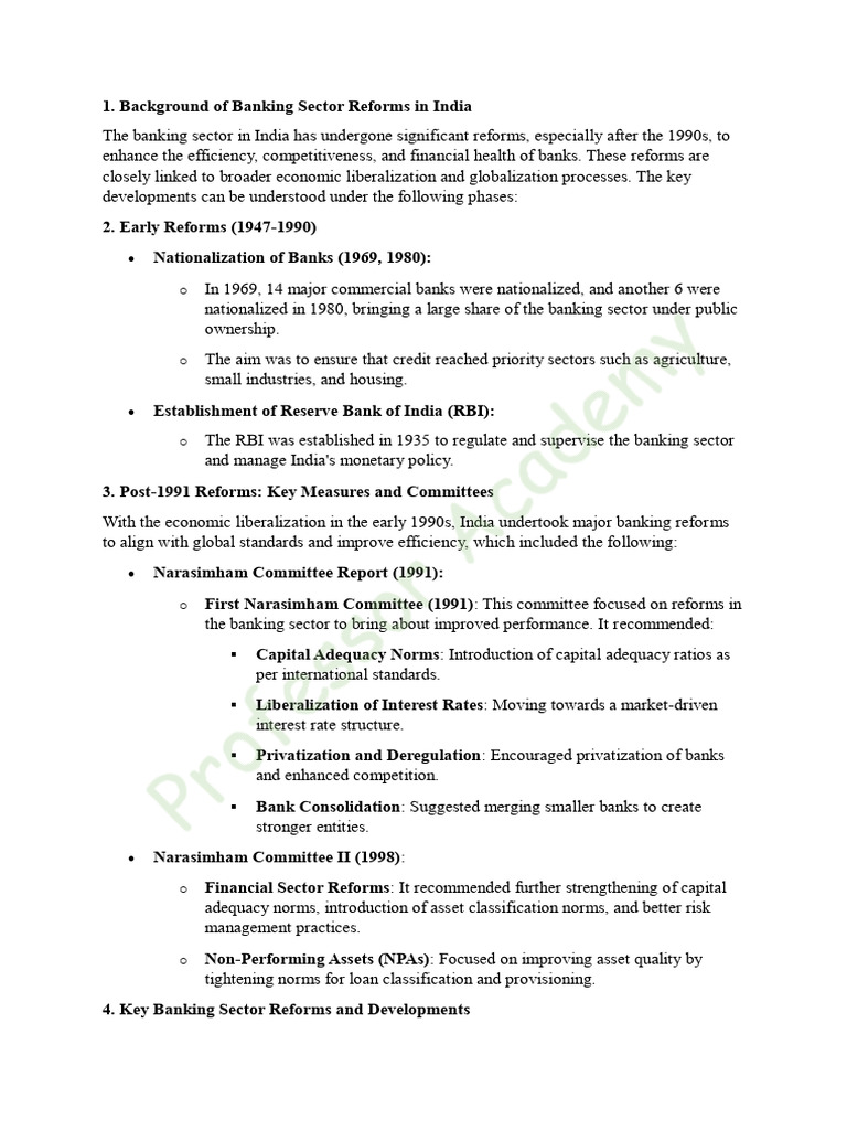 Banking Sector Reforms in India Overview | PDF | Basel Iii | Basel Ii