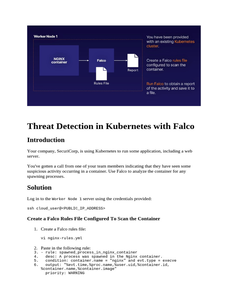 Threat Detection in Kubernetes With Falco | PDF