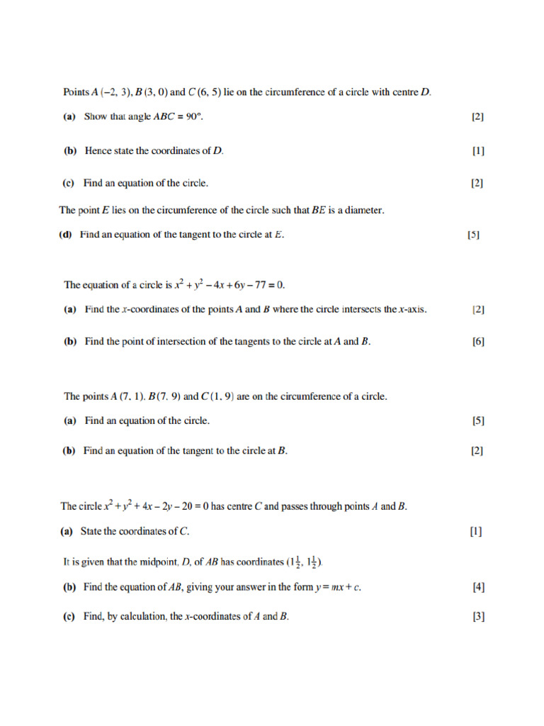 Equation of a Circle Explained | PDF