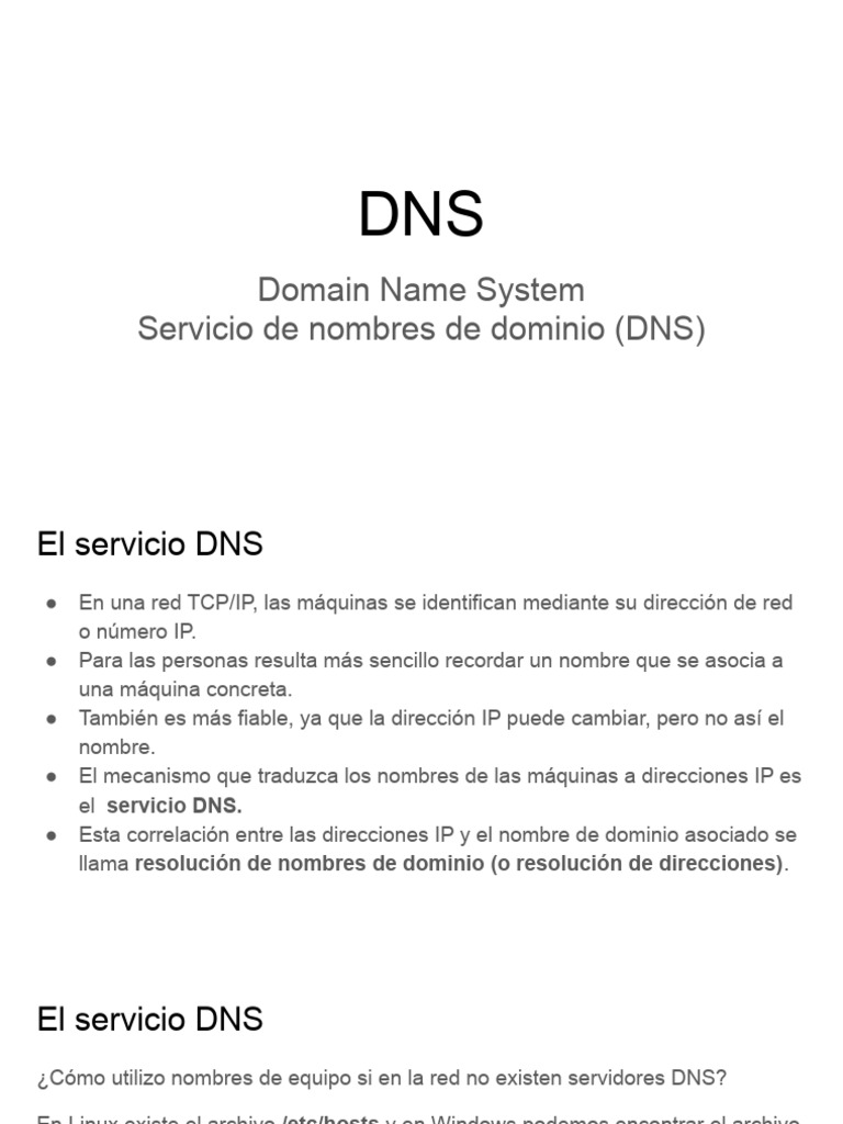 Ejemplos de dominios y servidores DNS | PDF | sistema de nombres de ...