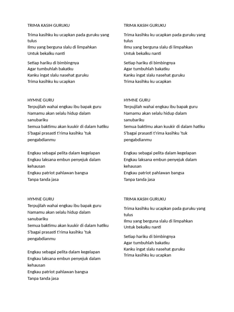 Trima Kasih Guruku | PDF