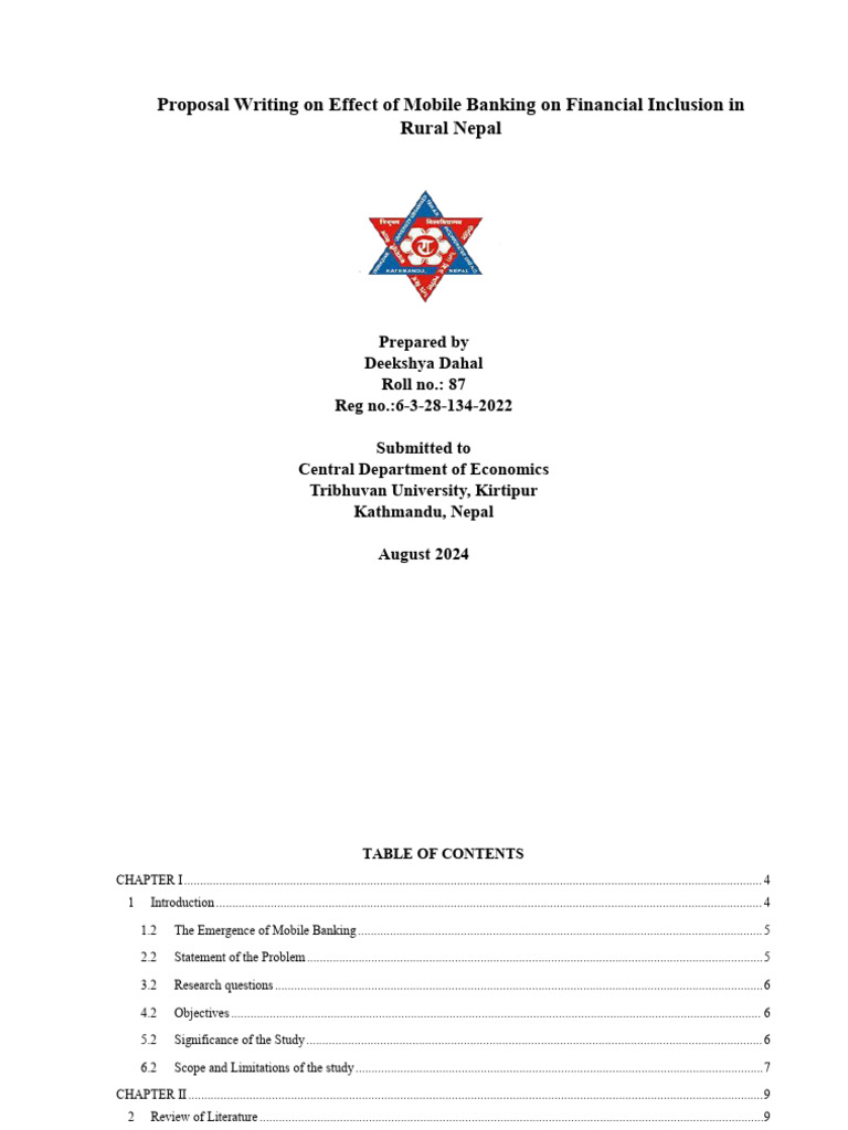 Proposal Of Research Methodology Pdf Financial Inclusion Banks