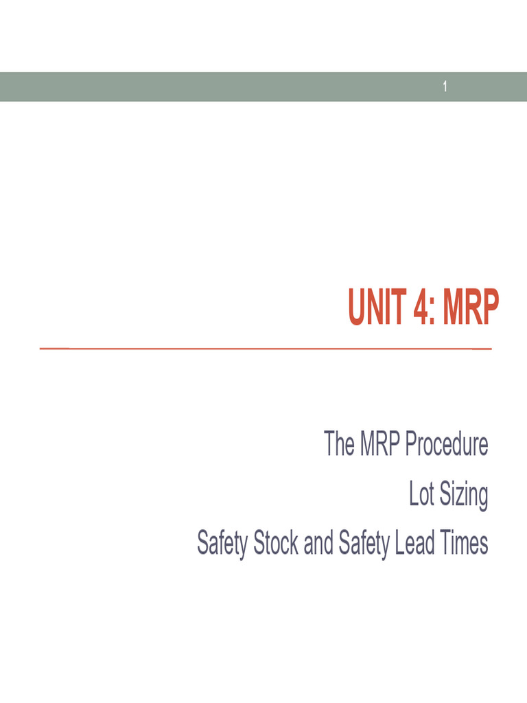 MRP: Gross Material Requirements Plan | PDF | Supply Chain Management ...