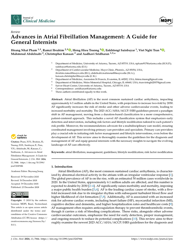Advances in Atrial Fibrillation Management A Guide For General ...