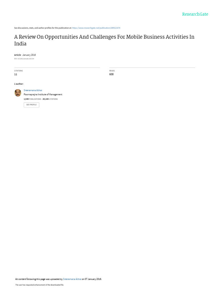 Mobile Business Opportunities in India | PDF | Computer Network ...
