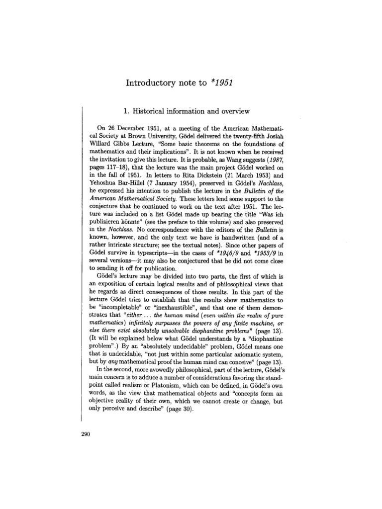 Godel Basic Theorems and Their Implications 1 | PDF