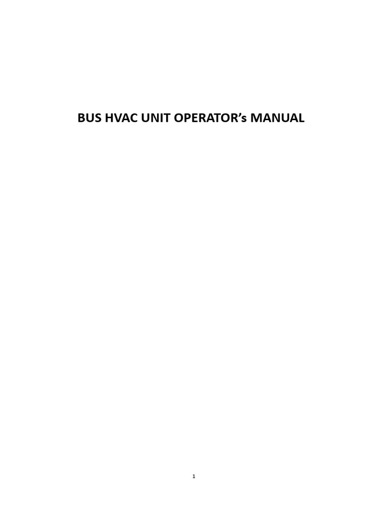 Thermo King Bus HVAC Operator Manual | PDF | Capacitor | Leak