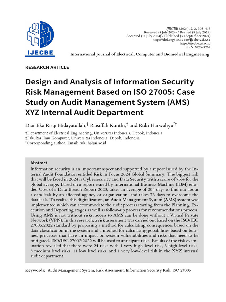 Information Security Risk Management in AMS | PDF | Information ...