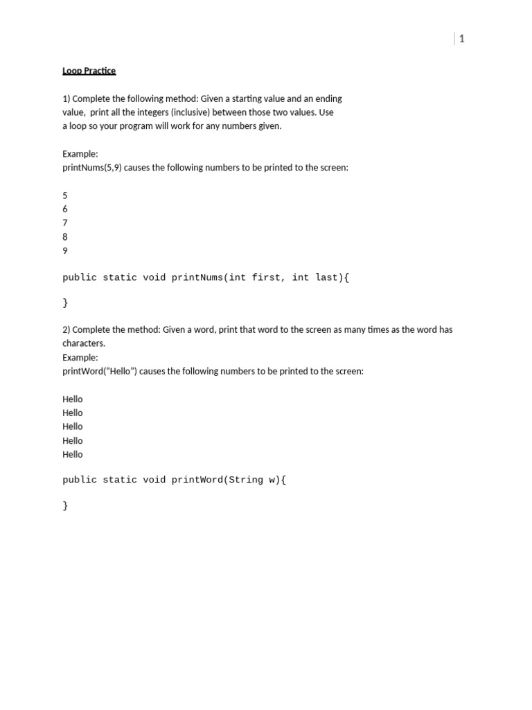 Chp 4 loop practice only loops pdf