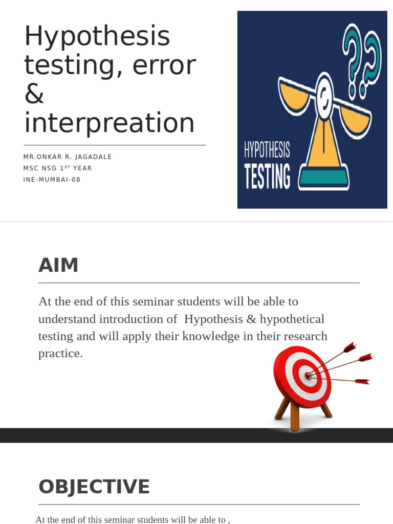 Understanding Hypothesis Testing | PDF | Hypothesis | Type I And Type ...