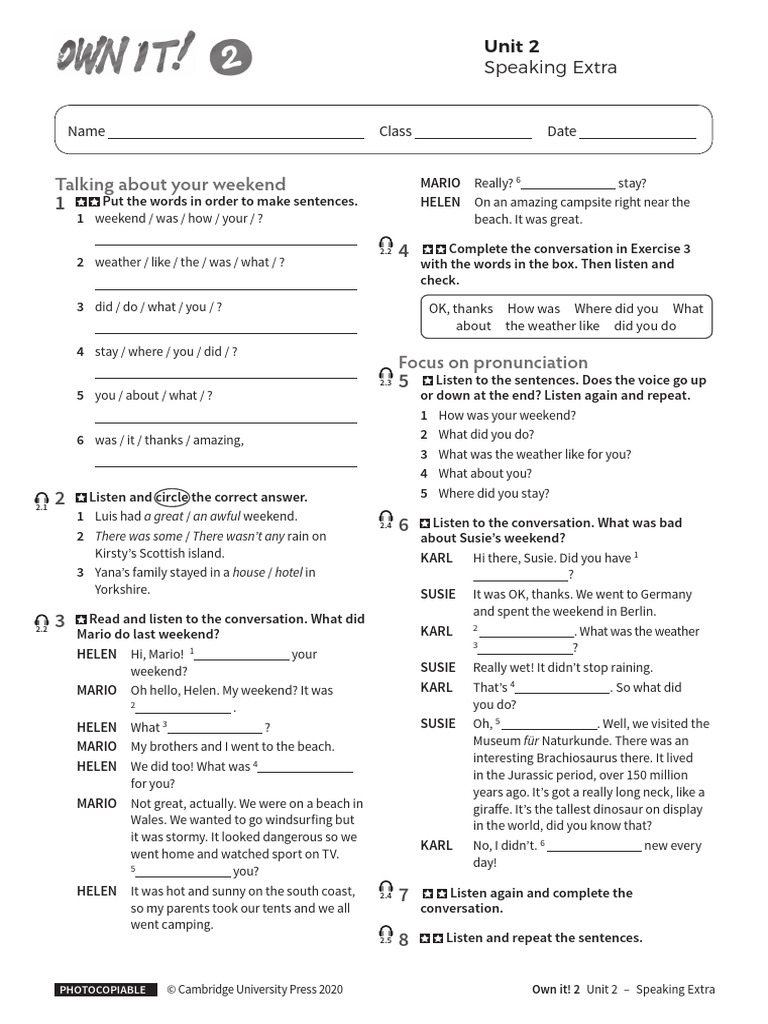 Weekend Conversation Practice Activities | PDF