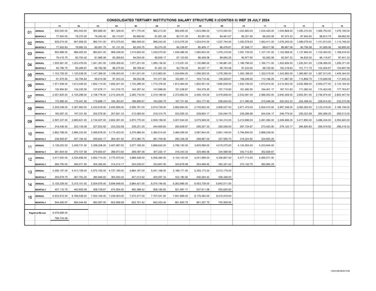CONTISS Salary Structure Overview 2024 | PDF
