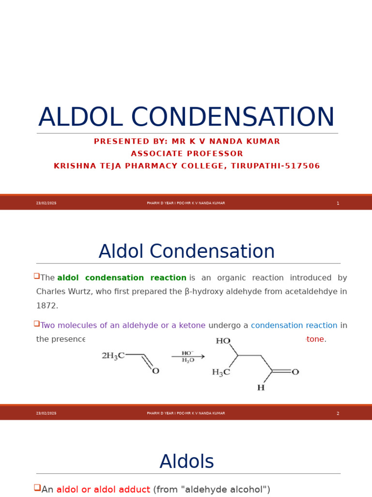 Understanding Aldol Condensation Process | PDF | Aldehyde | Unit Processes