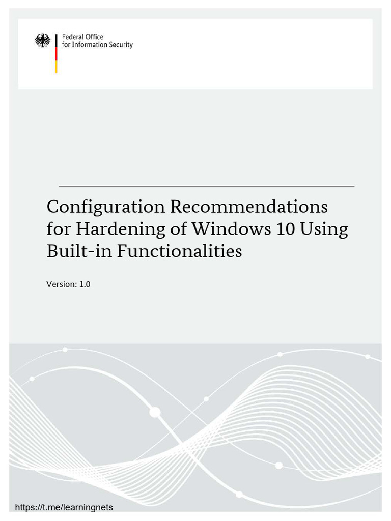 Windows 10 Hardening Configuration Guide | PDF | Password | Encryption