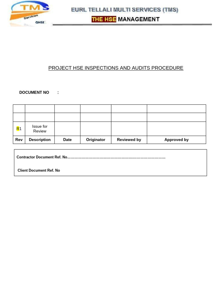 HSE Inspection and Audit Procedures | PDF | Crane (Machine) | Audit