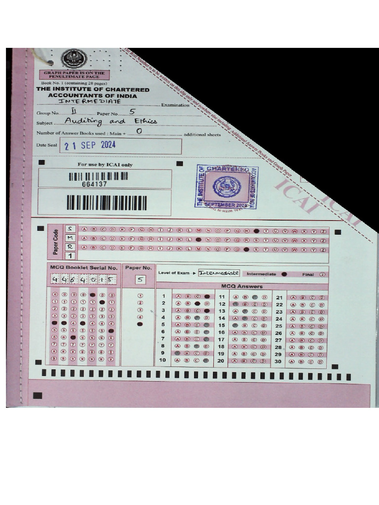 Marks Obtained (In Omr) : 12 | PDF
