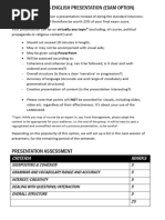 Presentation Marking Scheme Template | PDF