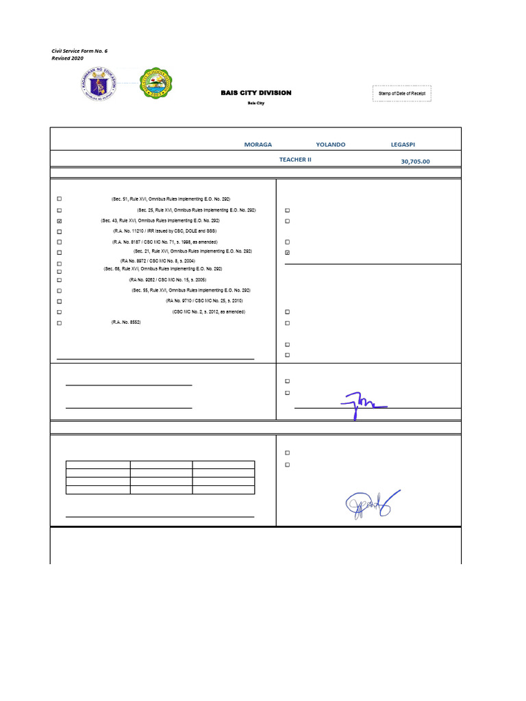 Form 6 SL Y.Moraga Dec. 5 2024 | PDF | Social Programs