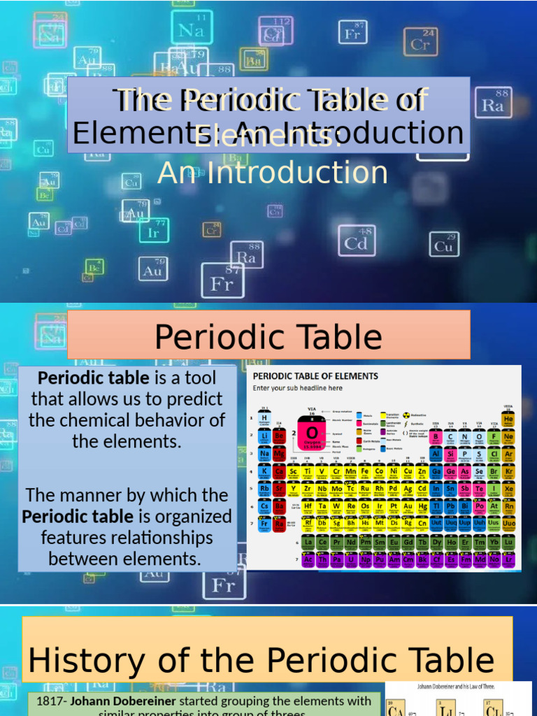 Introduction to the Periodic Table | PDF | Periodic Table | Chemical ...