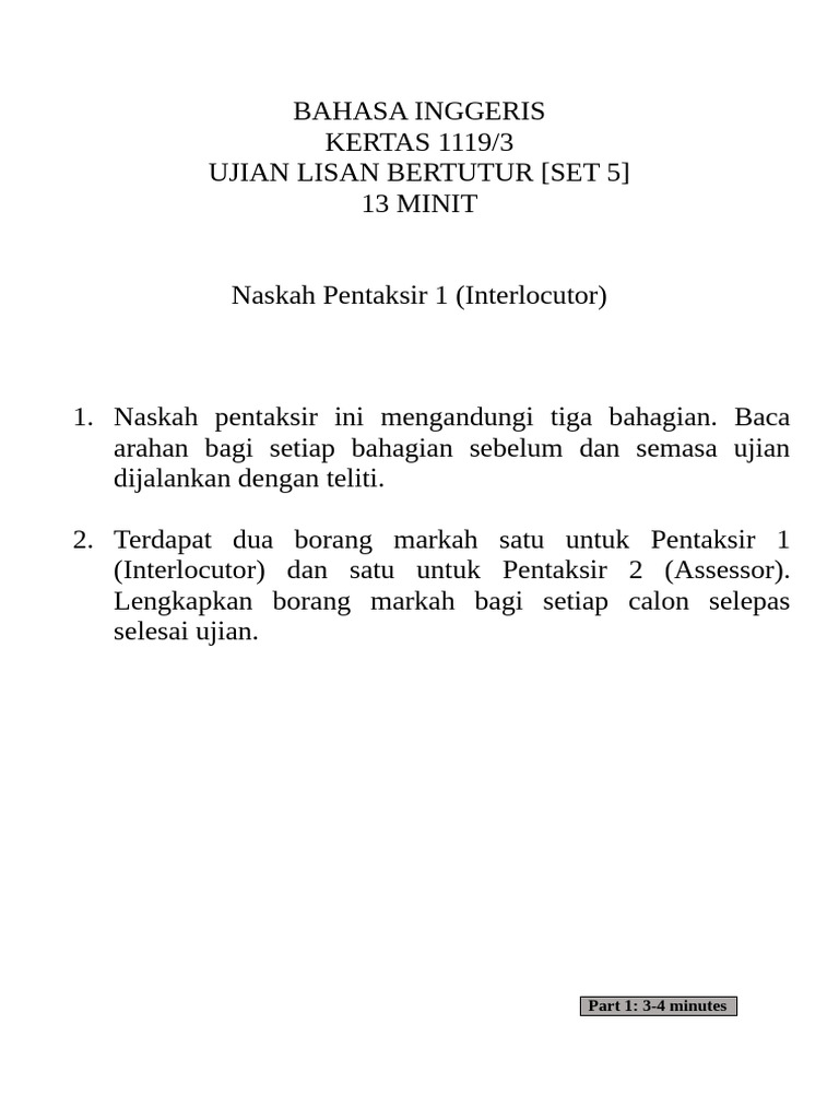 SPEAKING TEST SET 5 | PDF