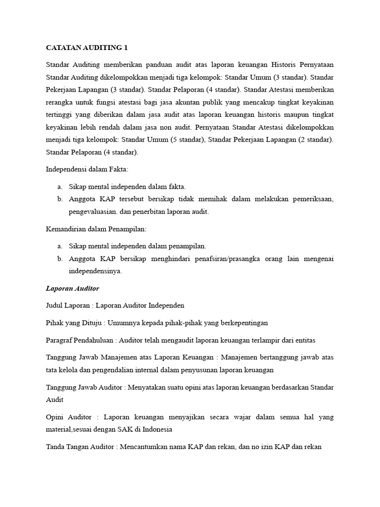 Panduan Standar Audit dan Etika KAP | PDF