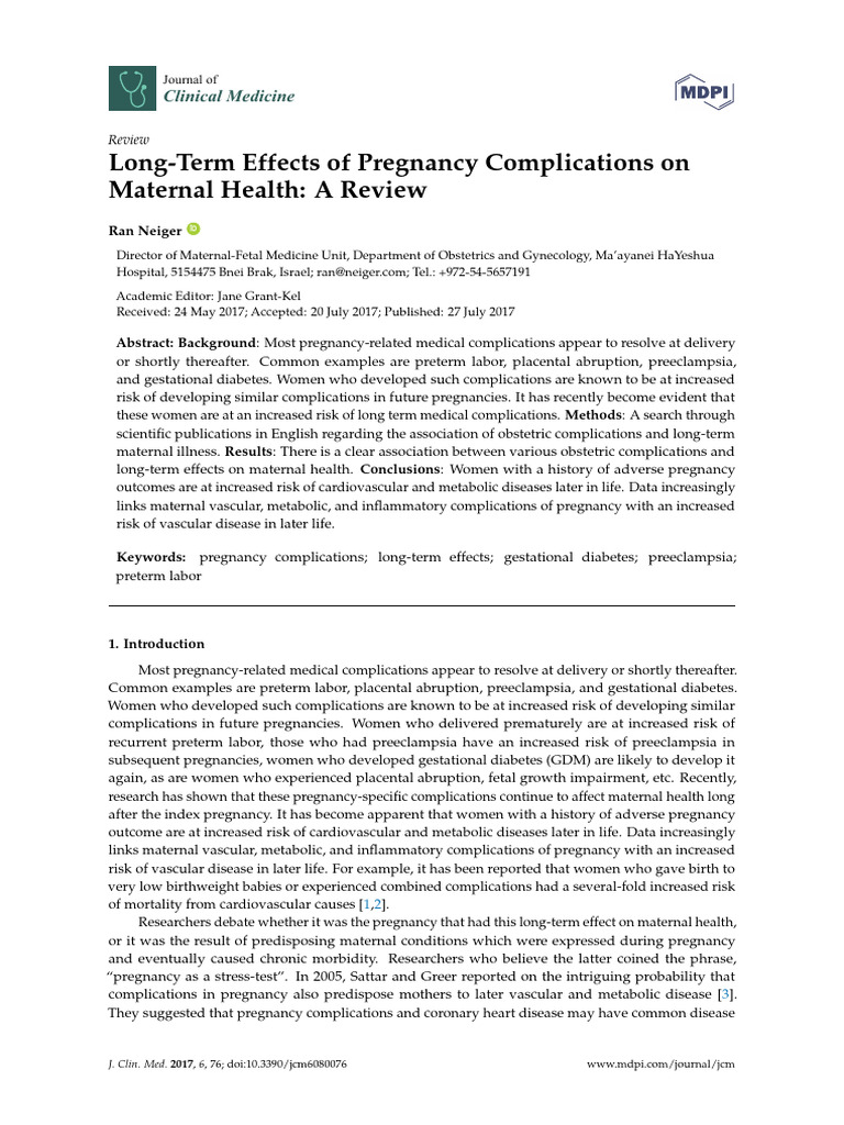 Long-Term Maternal Health Risks Post-Pregnancy | PDF | Prediabetes ...