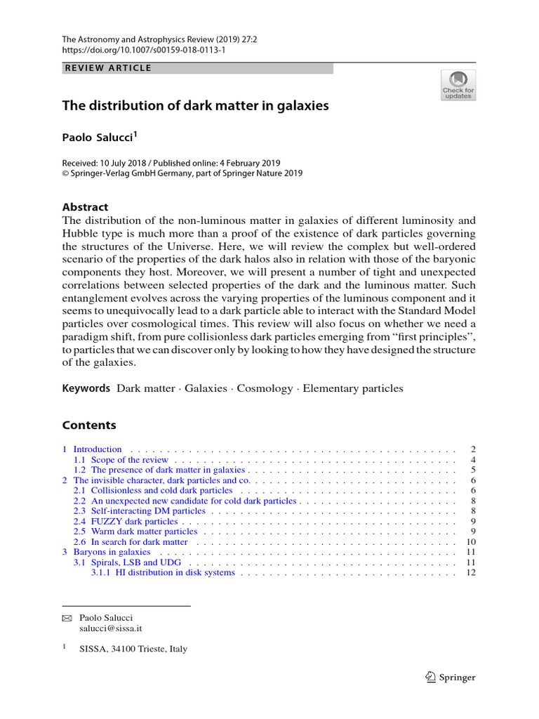 Dark Matter in Galaxies | PDF | Dark Matter | Physical Cosmology