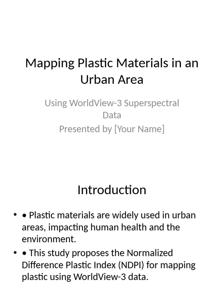 Mapping Urban Plastics with NDPI | PDF