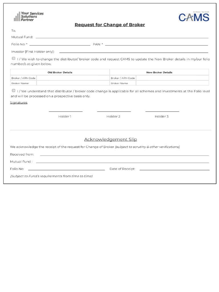 Request For Change in Broker | PDF
