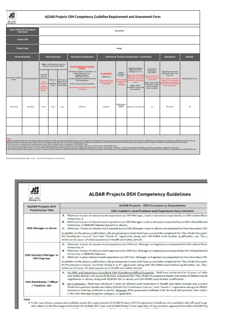 OSH Practitioner Application Guidelines | PDF | Diploma | Credential