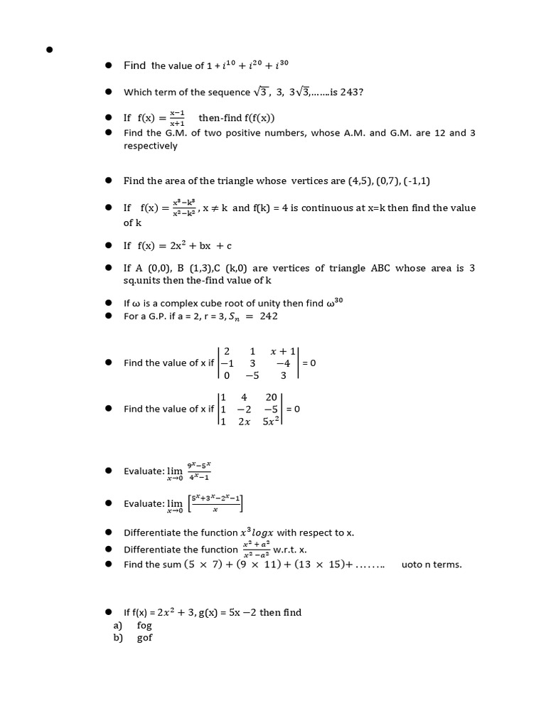 Commerce Mathematics Practice Questions | PDF | Variance | Standard ...