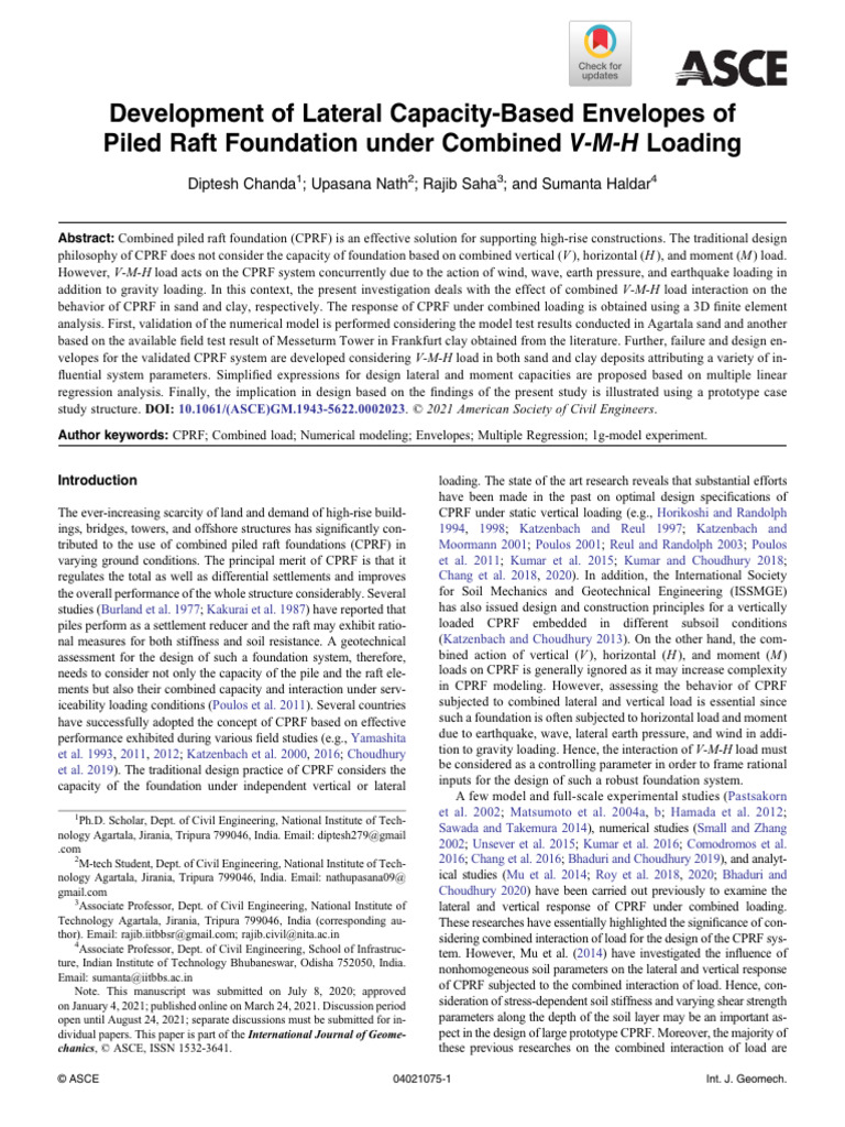 Lateral Capacity of Piled Raft Foundations | PDF | Deep Foundation ...