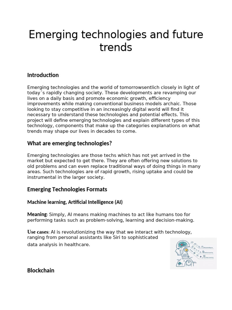 Future Trends in Emerging Technologies | PDF | Internet Of Things ...
