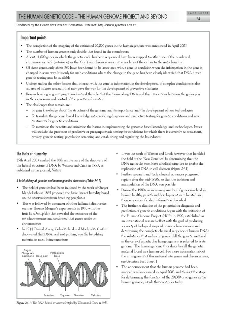 Human genome project facts picture