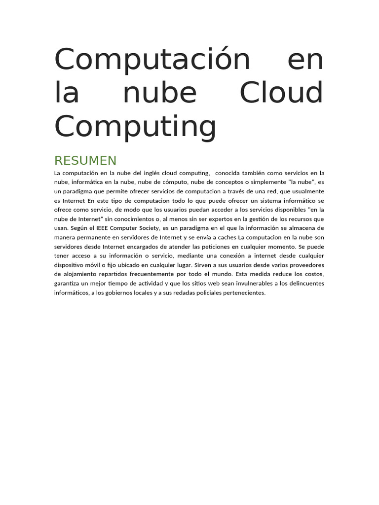 Guía Completa sobre Computación en la Nube | PDF | Computación en la ...