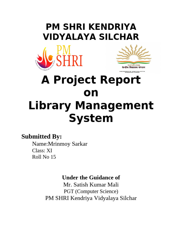 Library Management System Project Report | PDF | Python (Programming ...