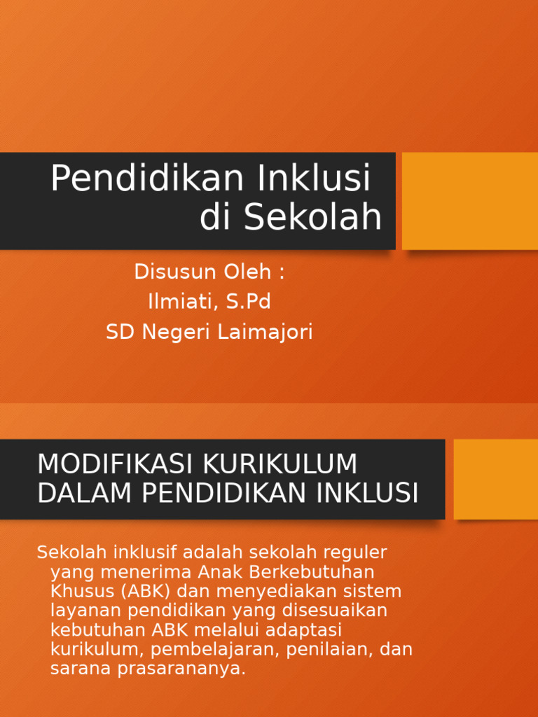 Modifikasi Kurikulum untuk Pendidikan Inklusi | PDF