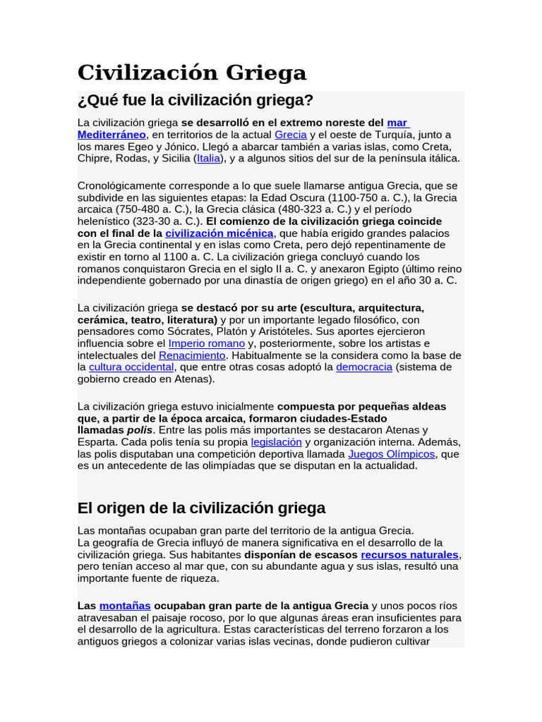 Orígenes de la Civilización Griega | PDF | Antigua Grecia | Tirano