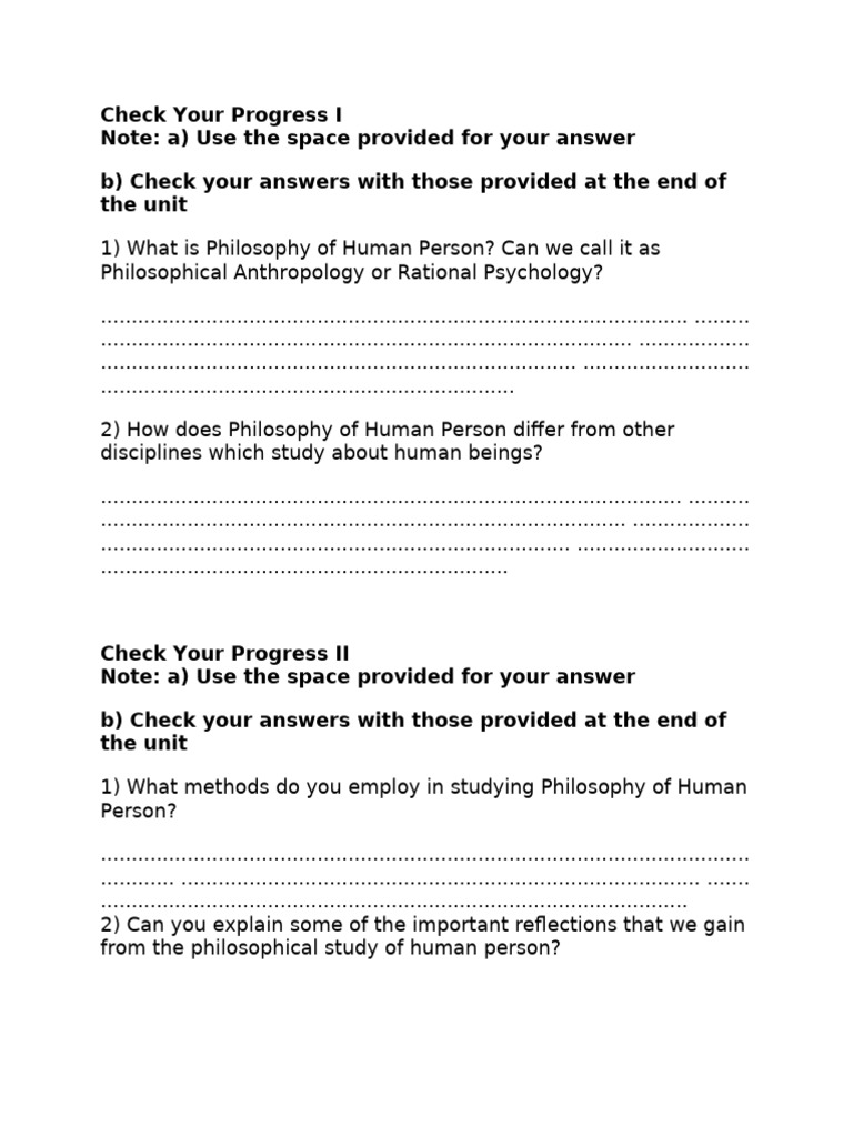 Philosophy of Human Person Study Guide | PDF | Liberal Arts Education ...
