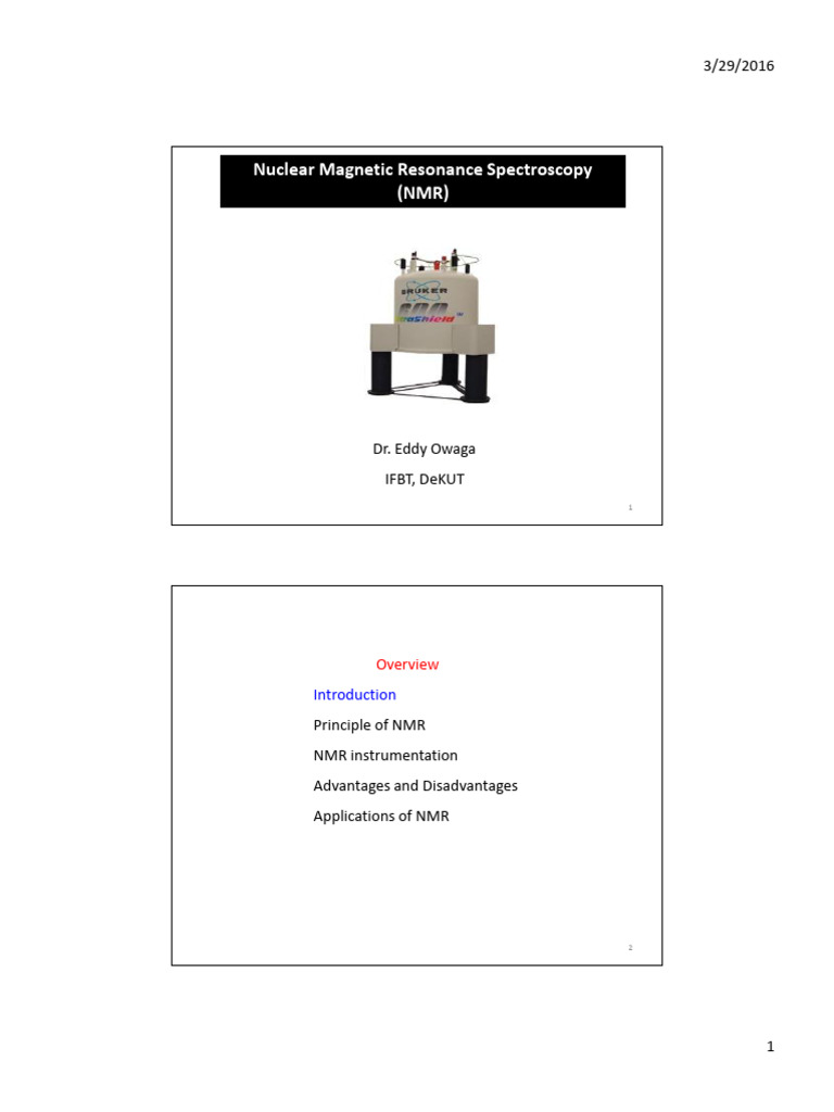 6NMR 2 Lecture Notes | PDF | Nuclear Magnetic Resonance | Nuclear ...