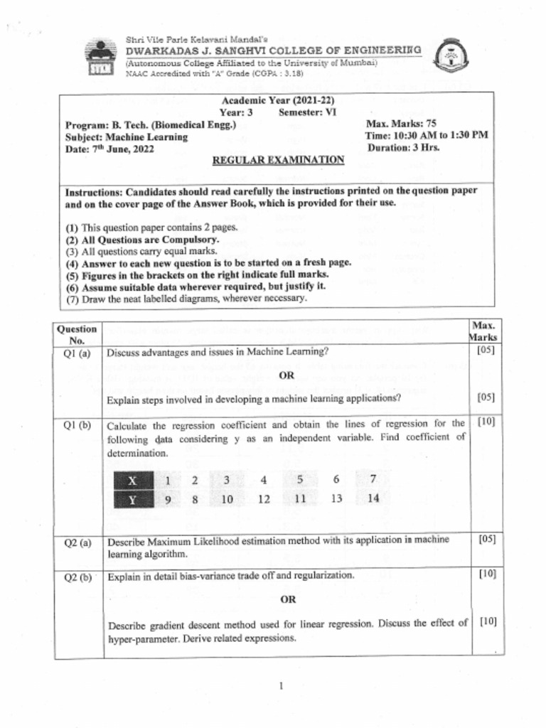Bio ssem vi machine learning pdf