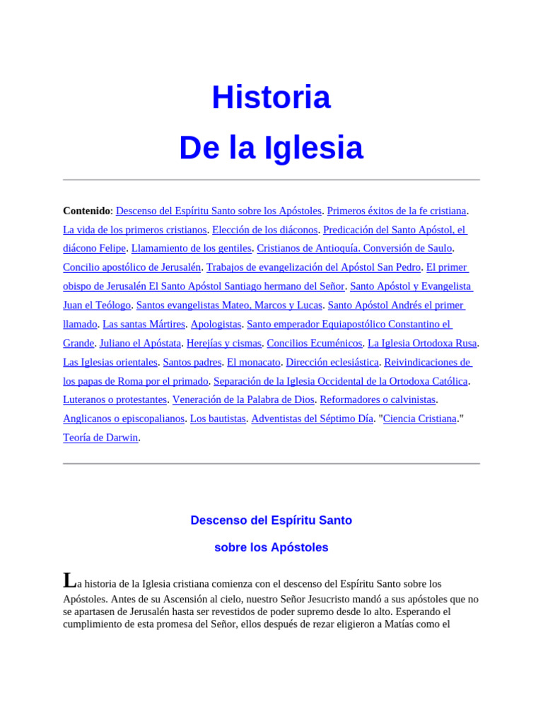 Historia de la Iglesia Cristiana | PDF | Pablo el apóstol | Constantino ...