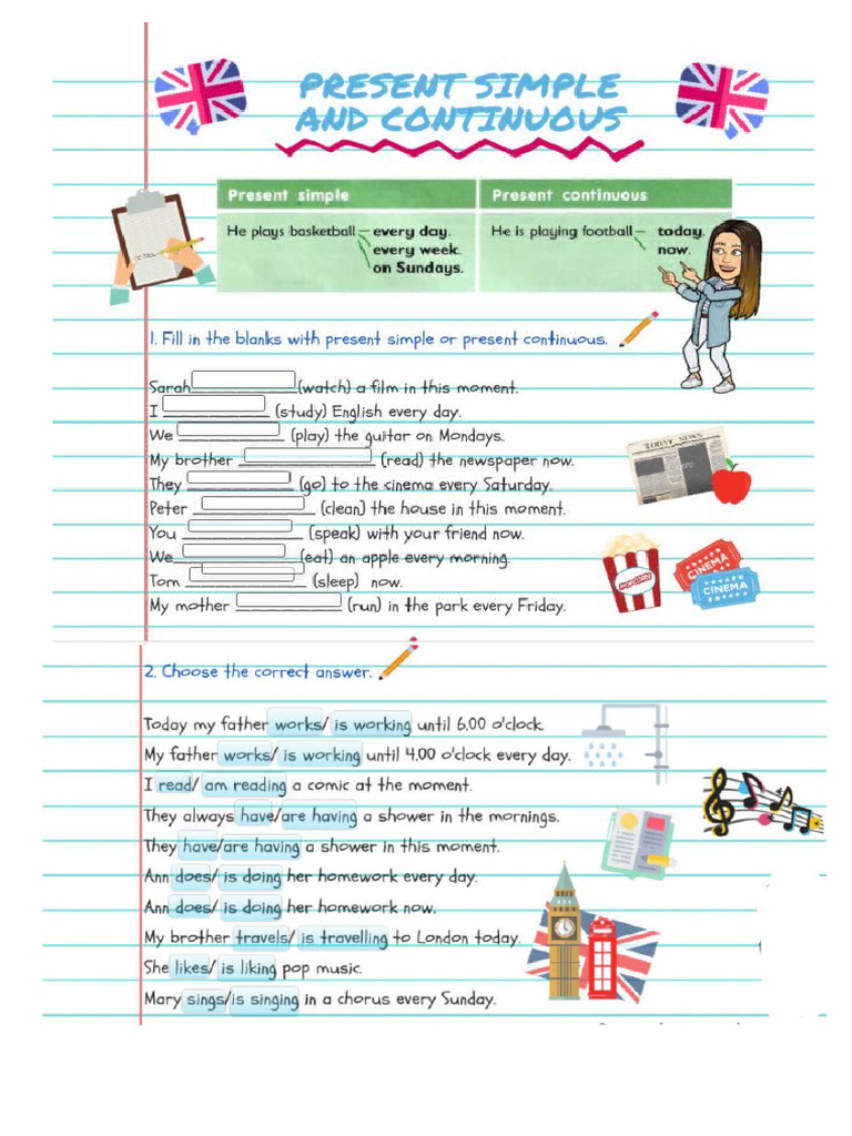present simple and present cont 2 | PDF