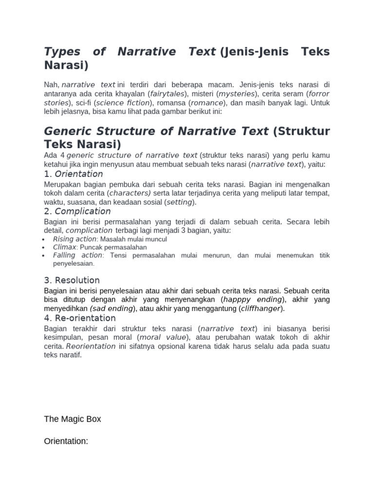 Types of Narrative Text | PDF | Money | Currency