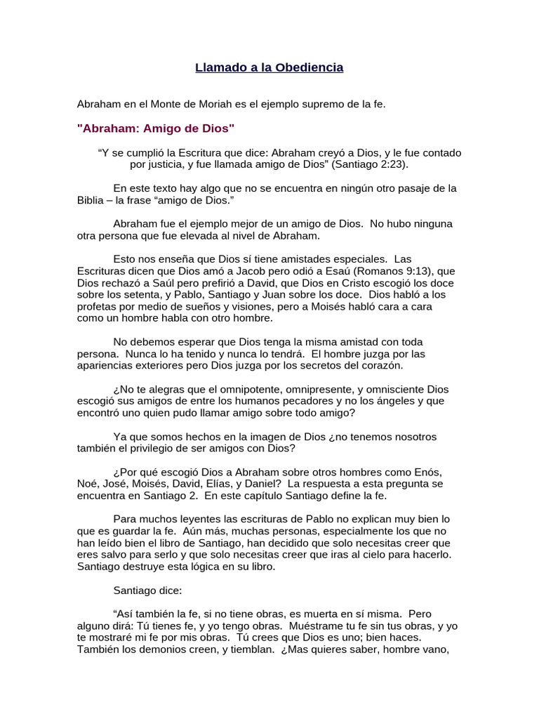 La Fe y Obediencia de Abraham | PDF | Abrahán | Dios