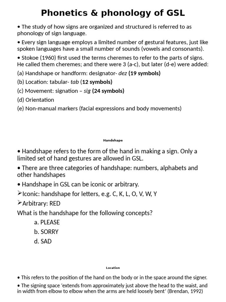 LNGS 419 Lectures 1 2 | PDF | Phoneme | Sign Language