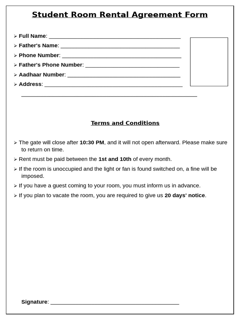Room Form 9 | PDF