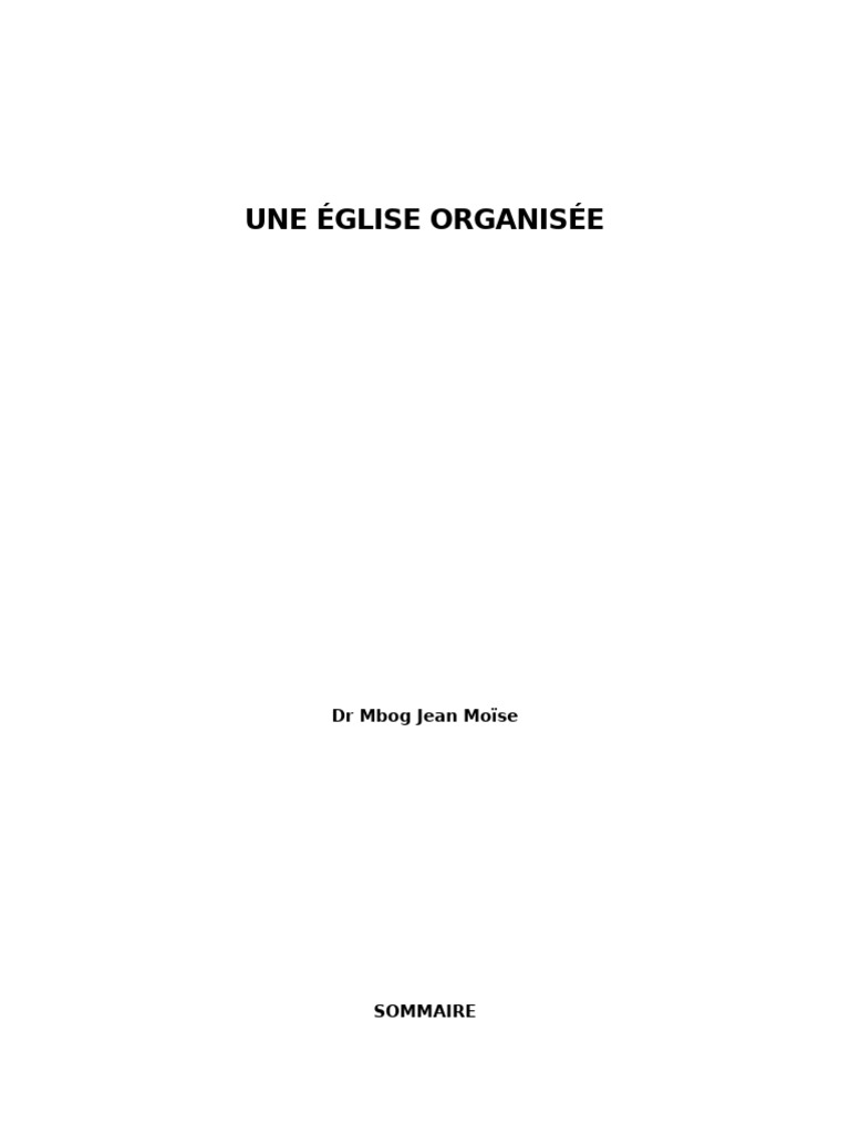 Organisation et Impact de l'Église | PDF | Saint-Esprit | Église chrétienne