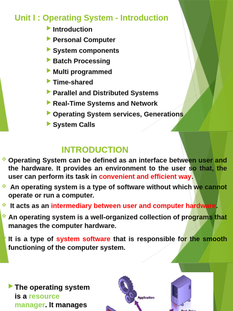 OS UNIT-I-1 | PDF | Operating System | Personal Computers