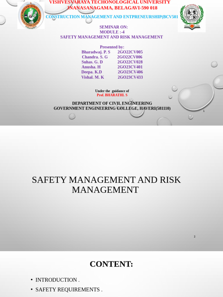 Safety and Risk Management in Construction | PDF | Risk | Risk Management